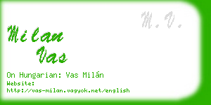 milan vas business card